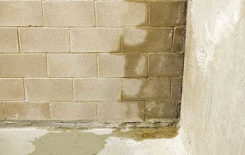 a wall with a moisture problem